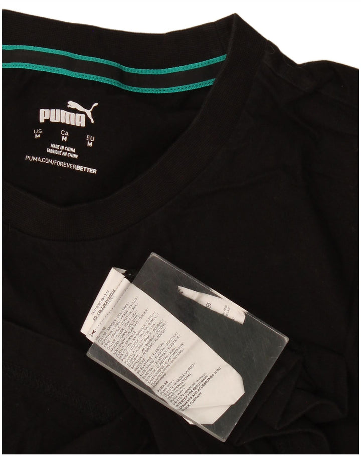 Ανδρικό γραφικό μπλουζάκι Puma, μεσαίο μαύρο βαμβακερό