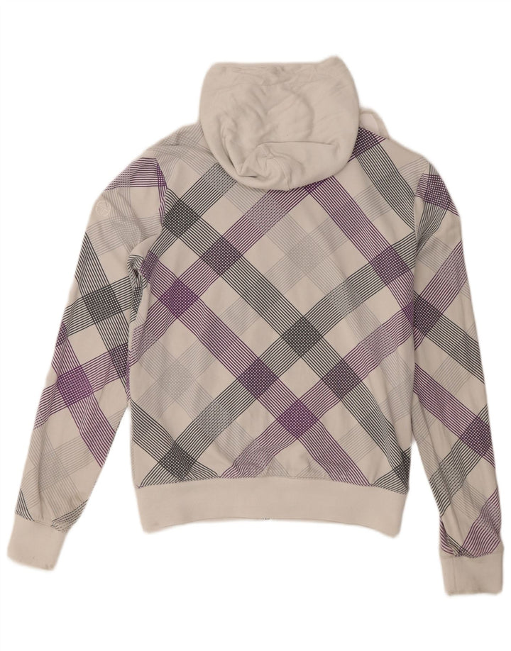 Sergio Tacchini Γυναικείο μπλουζάκι με κουκούλα UK 8 Small White Check
