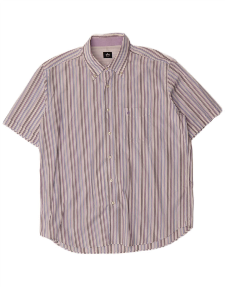 Ανδρικό πουκάμισο Roccobarocco 46 18 1/2 XL πολύχρωμο ριγέ