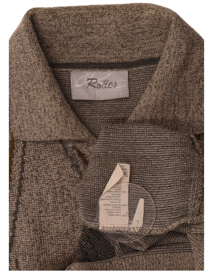 Ανδρικό πουλόβερ Rodes Polo Neck Jumper Μεγάλο Γκρι Argyle/Diamond Wool