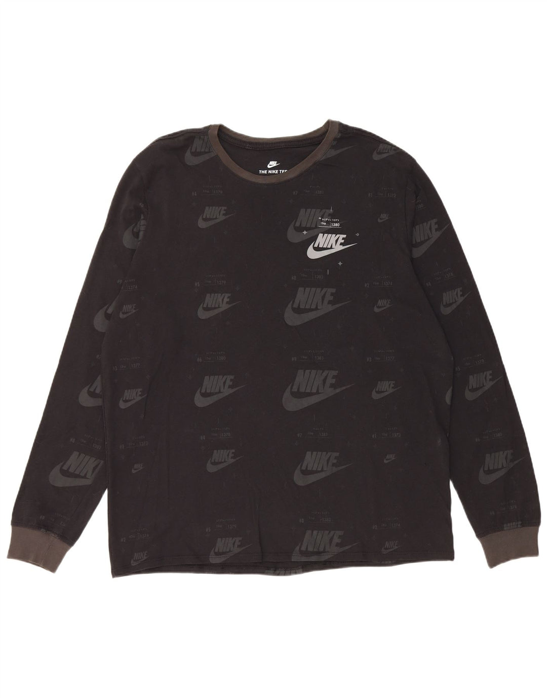 Ανδρικό γραφικό τοπ Nike μακρυμάνικο XL μαύρο βαμβακερό