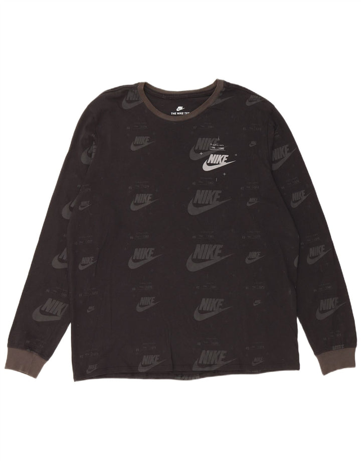 Ανδρικό γραφικό τοπ Nike μακρυμάνικο XL μαύρο βαμβακερό