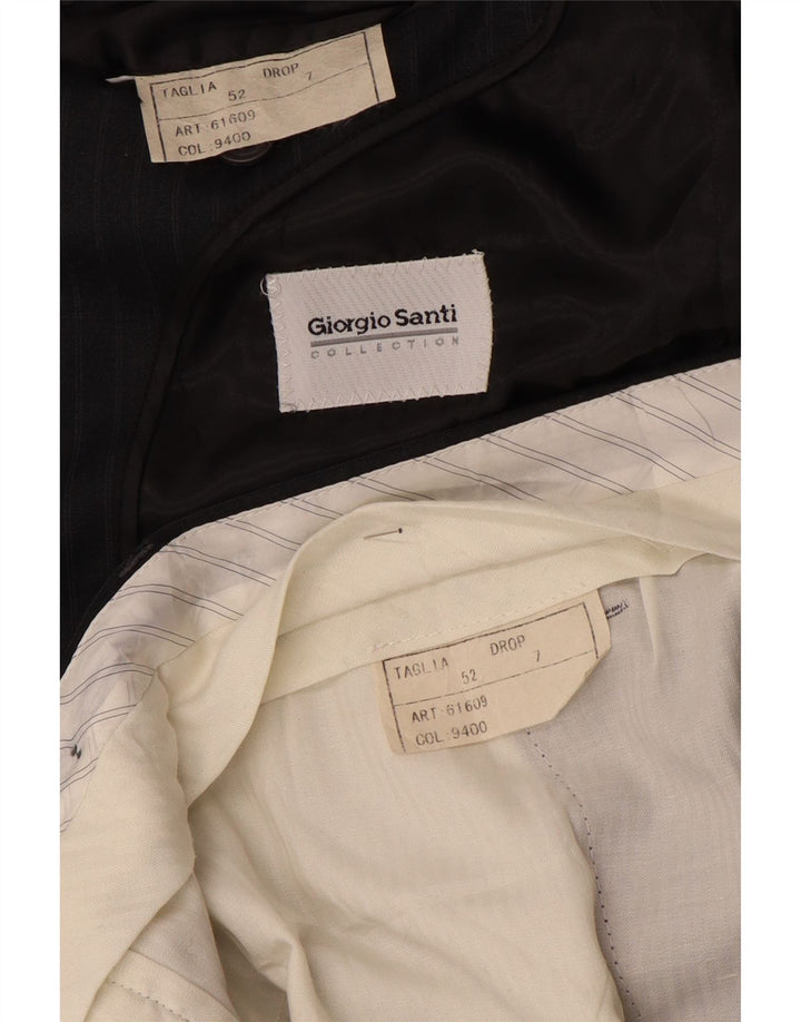 Giorgio Santi Ανδρική φόρμα 3 κουμπιών IT 52 XL W34 L33 Μαύρη ριγέ