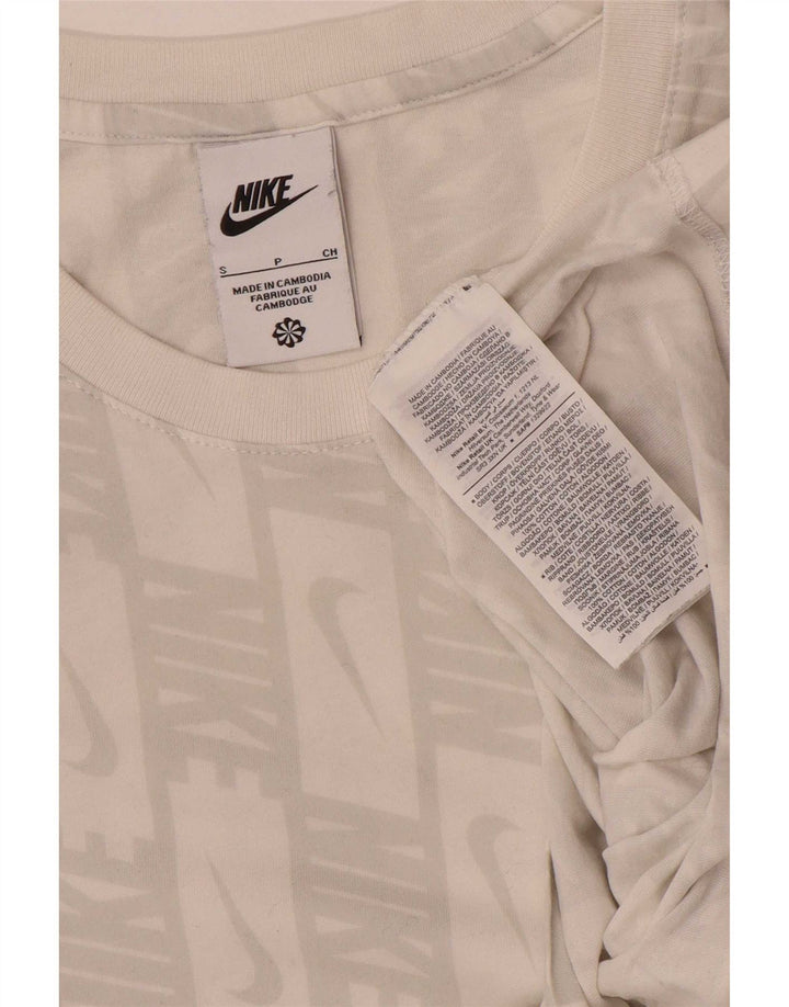 Ανδρικό γραφικό μπλουζάκι Nike, μικρό λευκό βαμβακερό