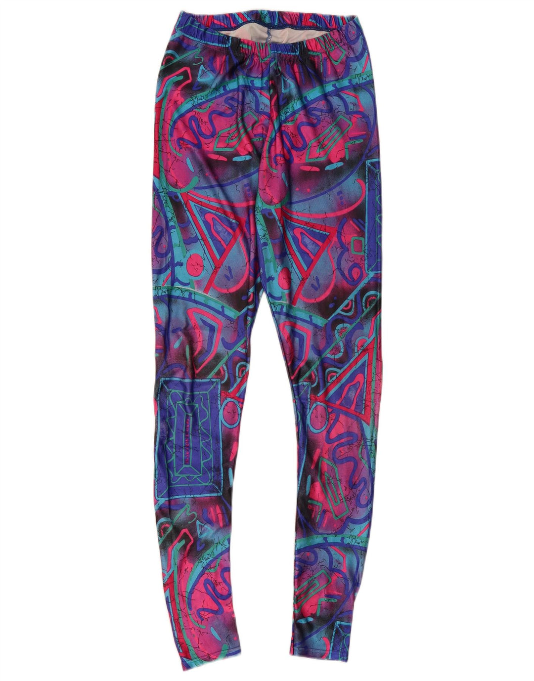 VINTAGE Γυναικείο Κολάν UK 6 XS Πολύχρωμο Γεωμετρικό