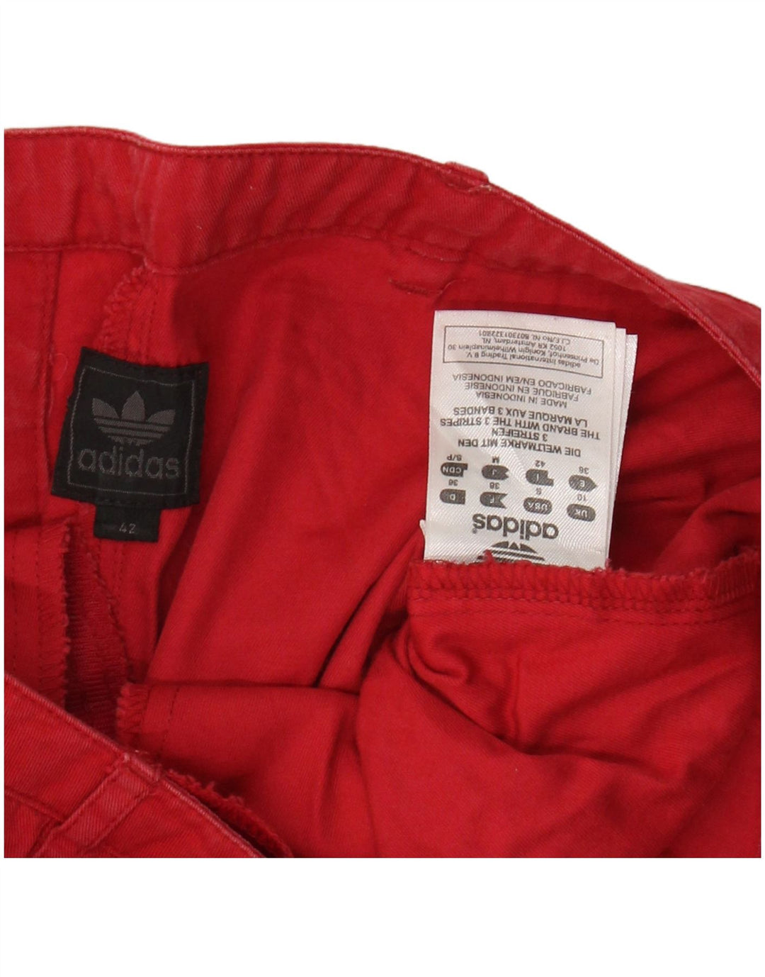 Adidas Γυναικείο Hot Παντελόνι UK 10 Small W29 κόκκινο βαμβακερό