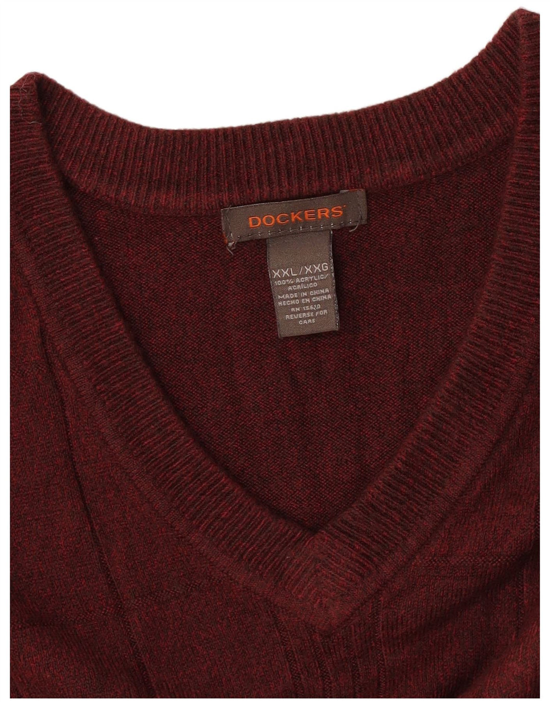 DOCKERS Ανδρικό γιλέκο Tank Top 2XL Burgundy Check Acrylic