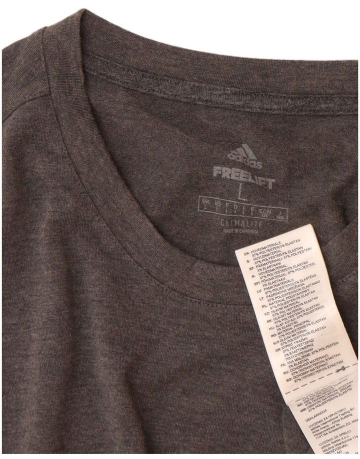Ανδρικό T-Shirt Climalite Adidas Top Large Grey Flecked Polyester