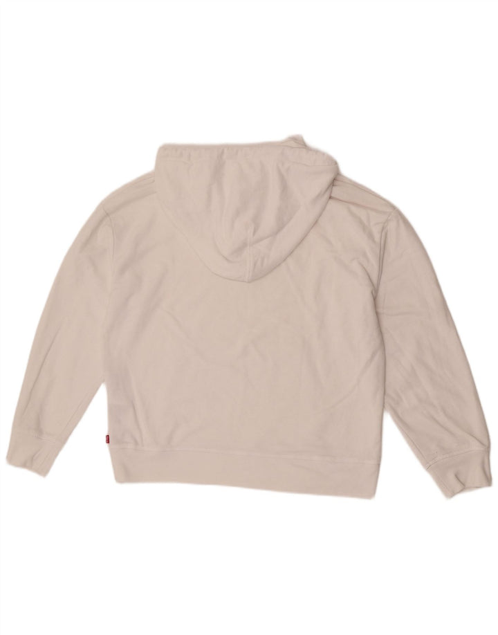Γυναικείο Levi's Oversized Hoodie Jumper UK 14 Μεσαίο λευκό βαμβακερό