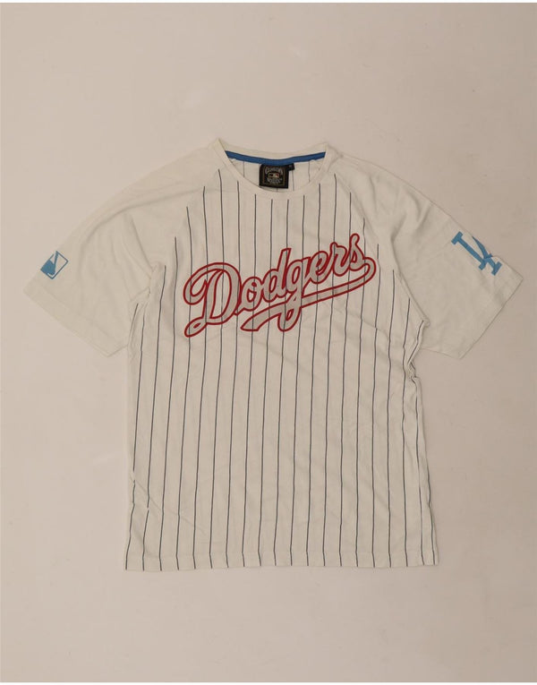 Γραφικό T-Shirt Ανδρικό Majestic Dodgers, μεσαίο λευκό ριγέ
