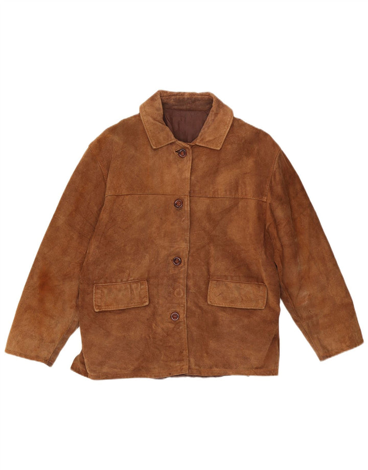 Vintage Γυναικείο Suede Jacket UK 16 Large Brown