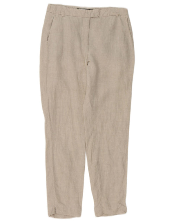 Zara Womens Slim Chino Trousers EU 34 2XS W24 L26 Beige Linen
