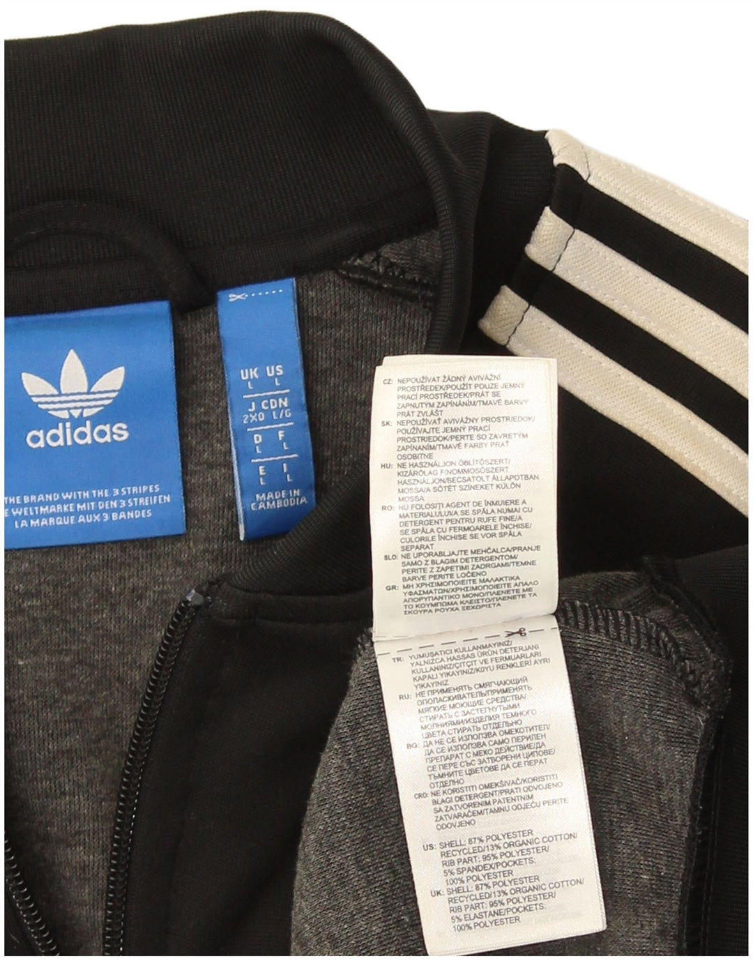 Ανδρική αθλητική φόρμα Adidas Top μπουφάν μεγάλο μαύρο πολυεστέρα