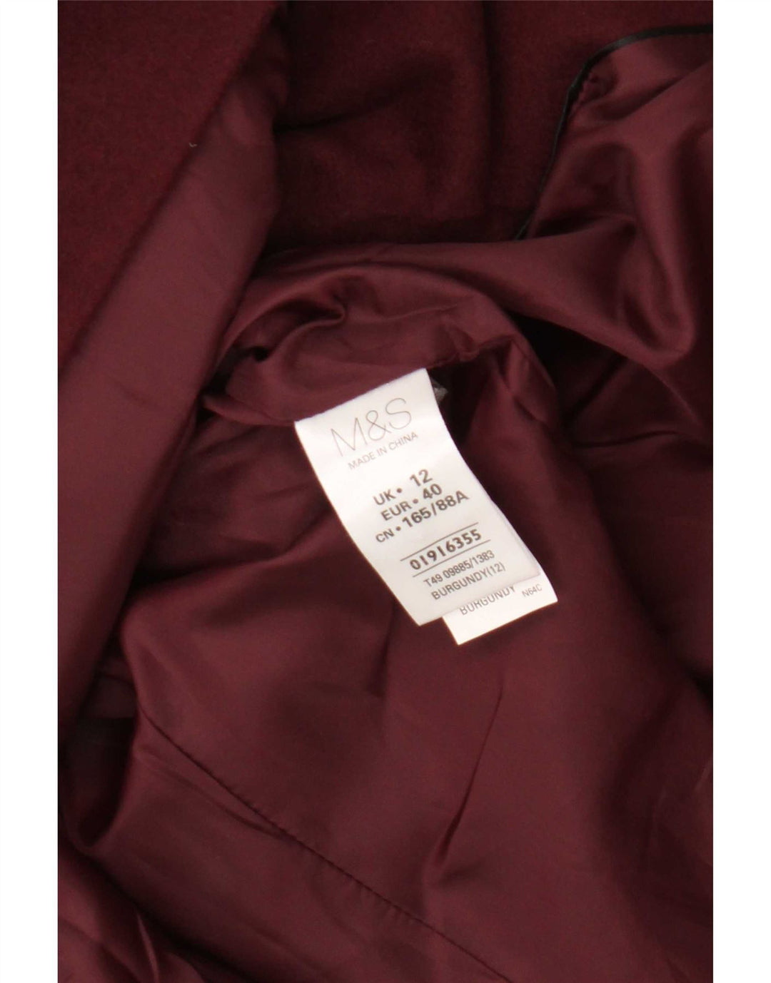 Marks & Spencer Γυναικείο Πανωφόρι UK 12 Medium Burgundy Polyester