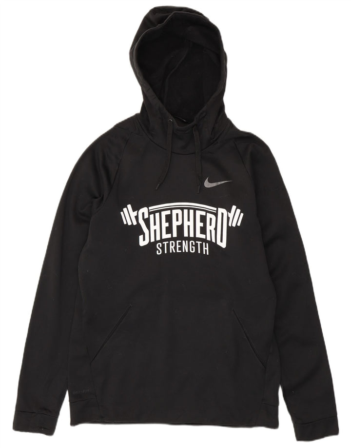 Nike Mens Dri Fit Graphic Hoodie Jumper Μεσαίο μαύρο πολυεστέρα