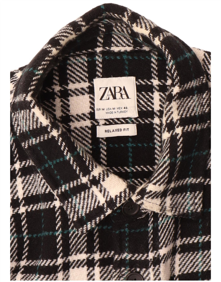 Ανδρικό μπλουζάκι Zara Πουκάμισο Relaxed Fit Medium Black Check