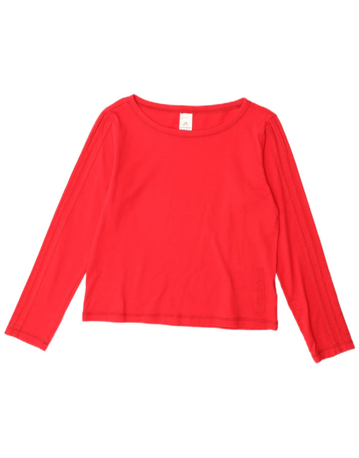 ADIDAS Womens Top Long Sleeve UK 16 Large  Red Cotton