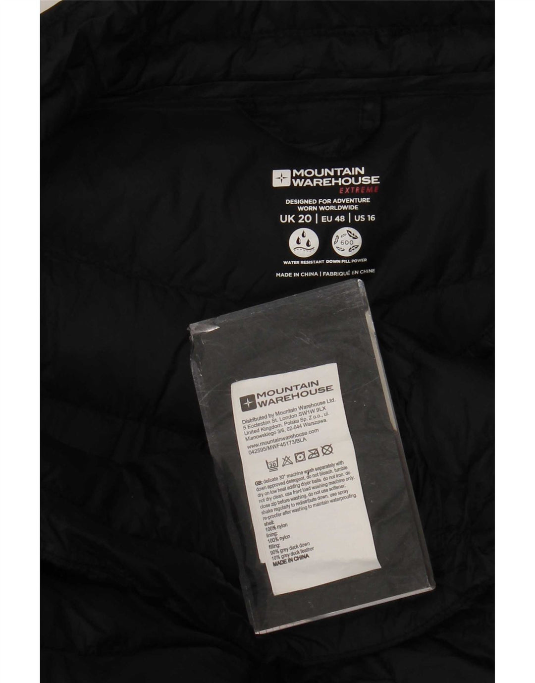 Mountain Warehouse Γυναικείο μπουφάν με επένδυση UK 20 2XL μαύρο νάιλον
