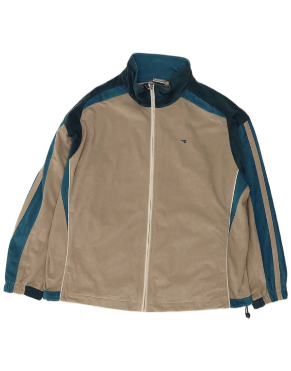 Ανδρική φόρμα βελούδου Diadora Top Jacket 3XL Beige Colourblock Polyester