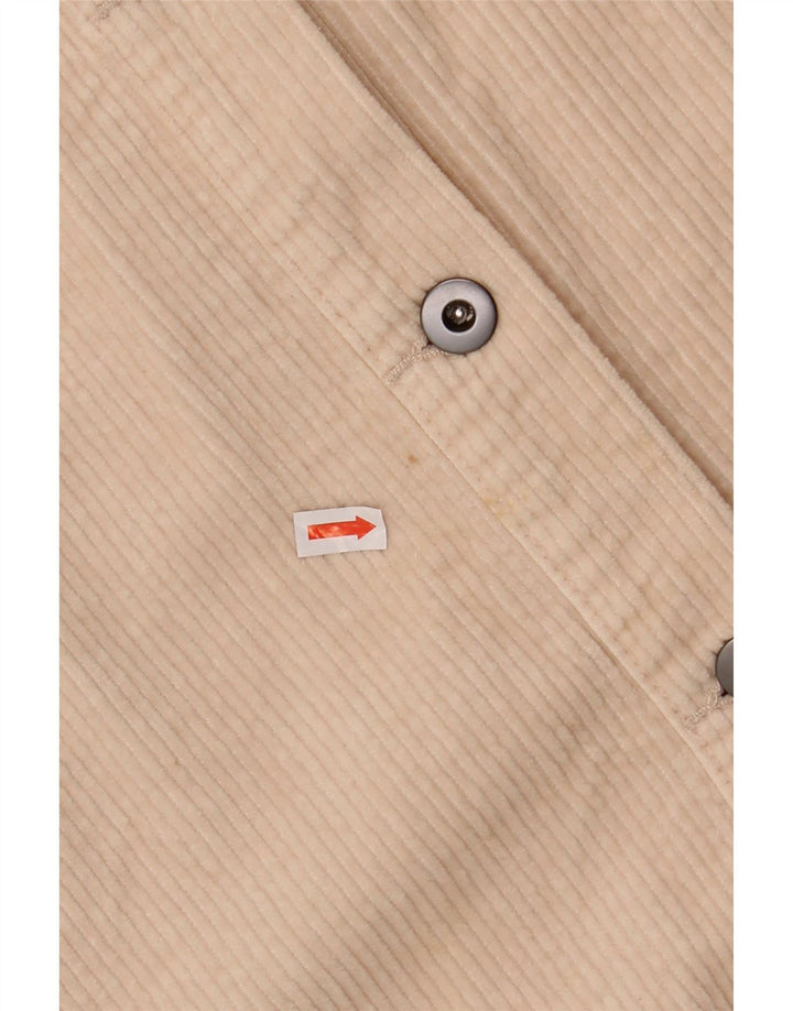 ZARA Γυναικείο Υπερμεγέθη Κοτλέ Πουκάμισο UK 14 Βαμβακερό μεσαίο υπόλευκο