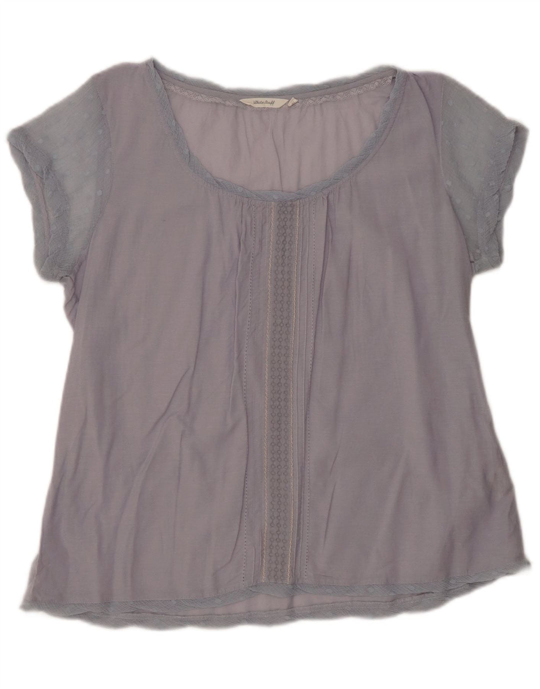 WHITE STUFF Γυναικεία Μπλούζα Τοπ UK 16 Μεγάλο Μπλε Βαμβακερό