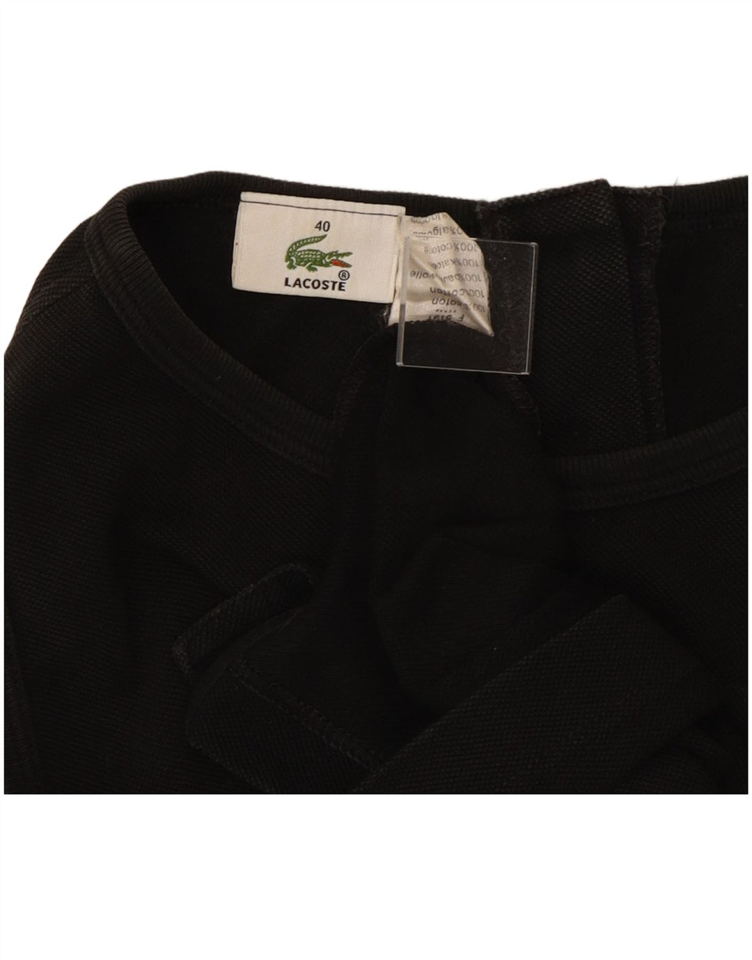 LACOSTE Womens Vest Top Size 40 Medium Black Cotton