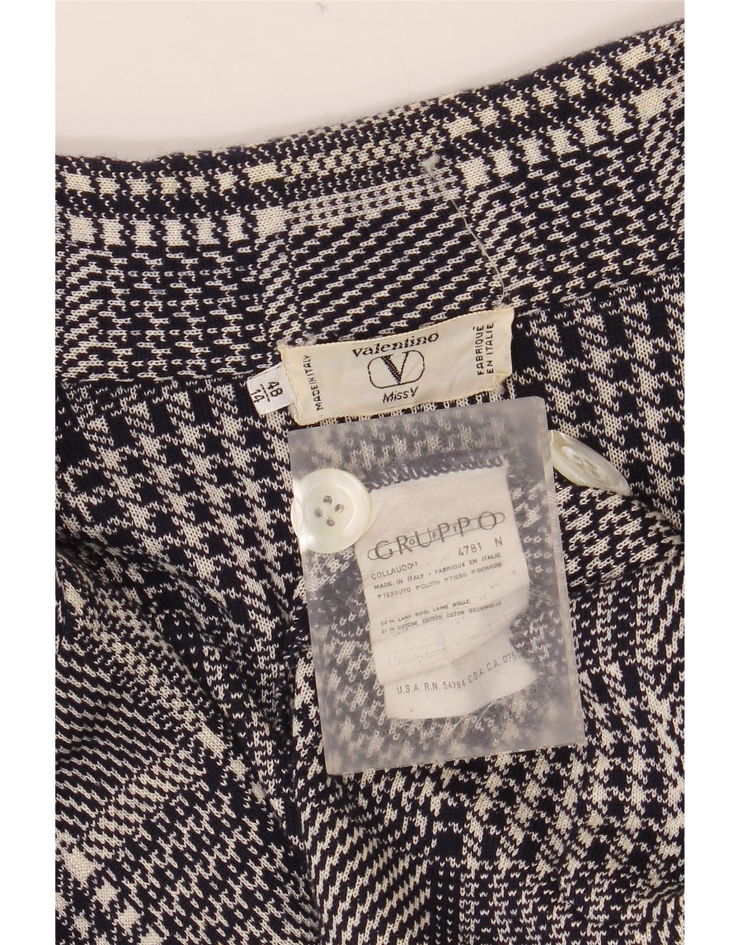 VALENTINO Γυναικείο Miss V Blazer Jacket IT 48 XL Navy Blue Houndstooth
