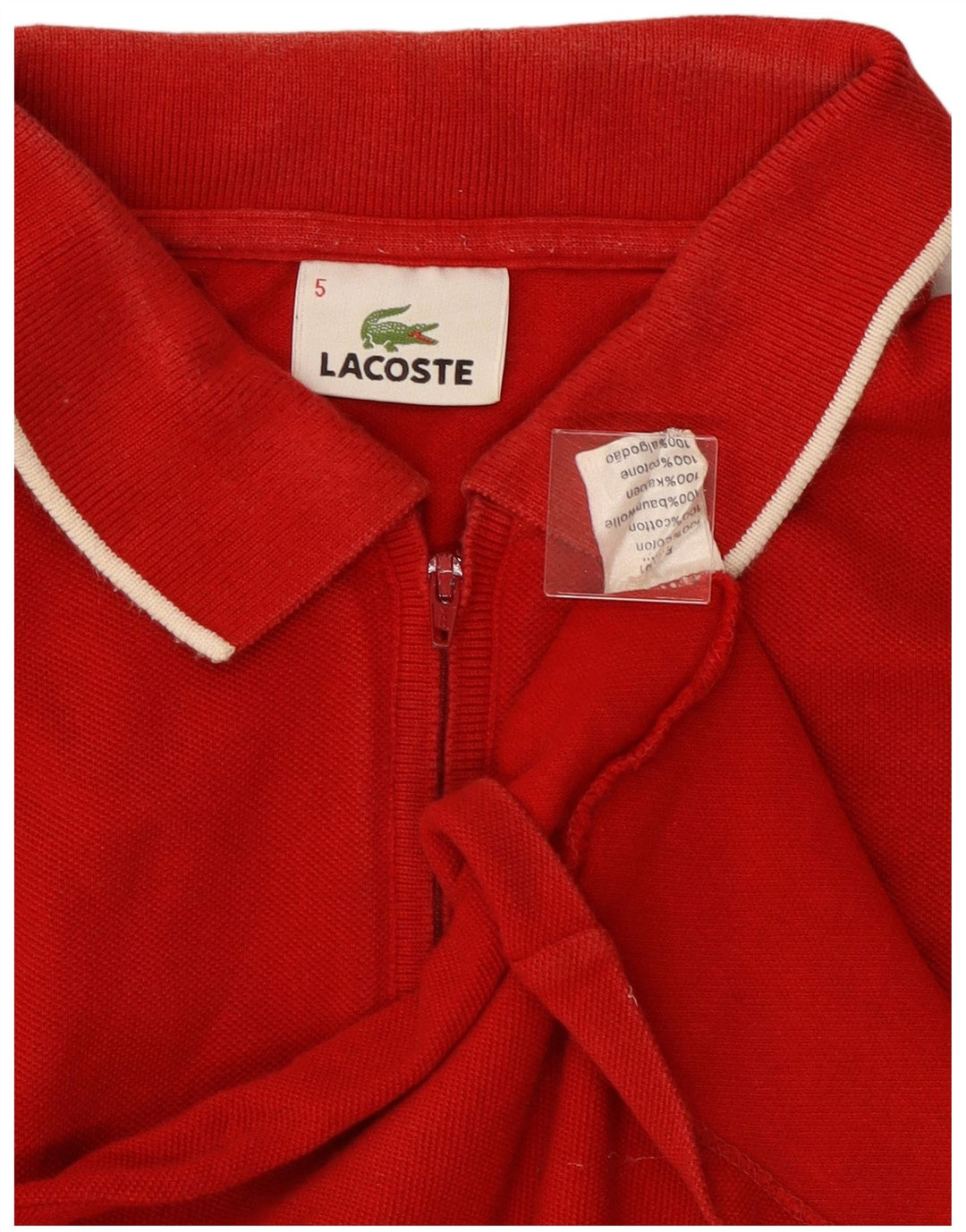 Ανδρικό μπλουζάκι πόλο LACOSTE Νούμερο 5 Μεγάλο κόκκινο βαμβακερό