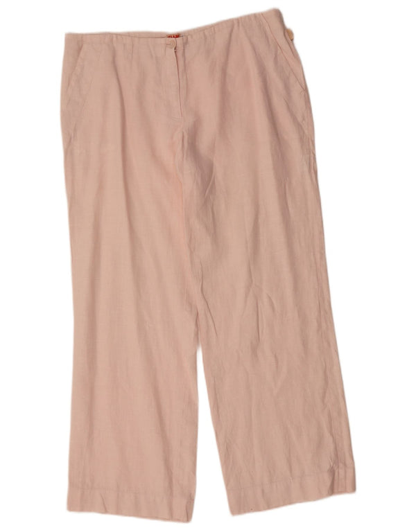 Slam Γυναικείο ίσιο παντελόνι Chino XL W36 L28 Ροζ Λινό
