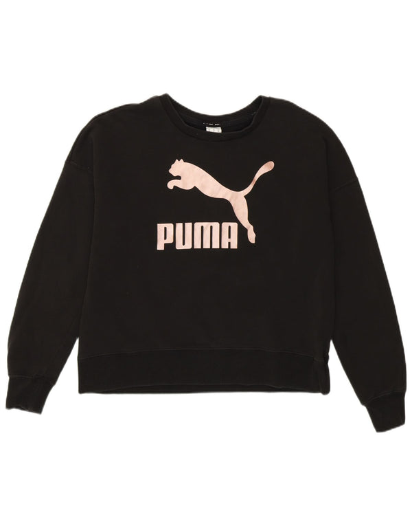 Γυναικεία γραφική φούτερ Puma 6 XS μαύρο βαμβακερό UK