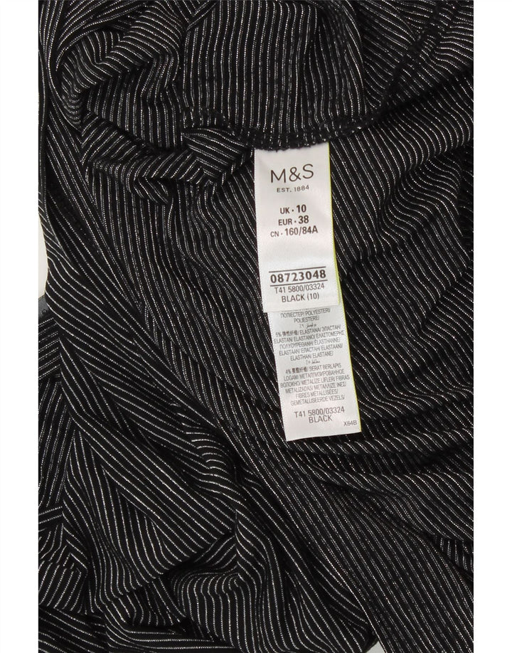 Marks & Spencer Γυναικείο μπλουζάκι υπερμεγέθη τοπ UK 10 Small μαύρο ριγέ