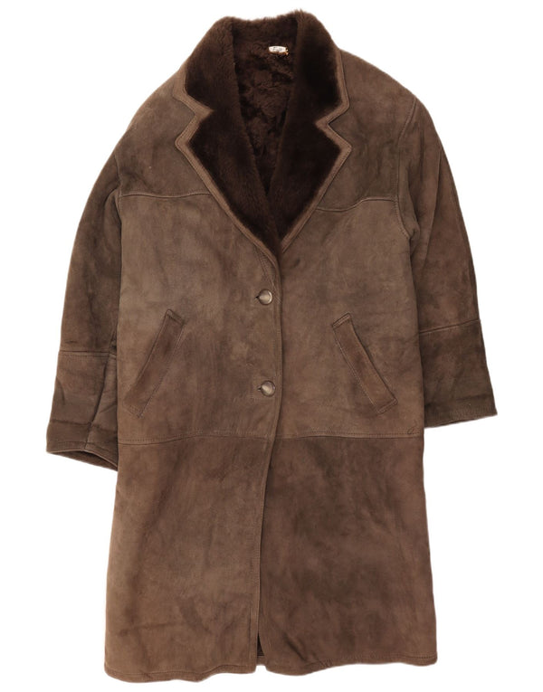 Vintage Γυναικείο Παλτό Shearling IT 42 Medium Grey Shearling