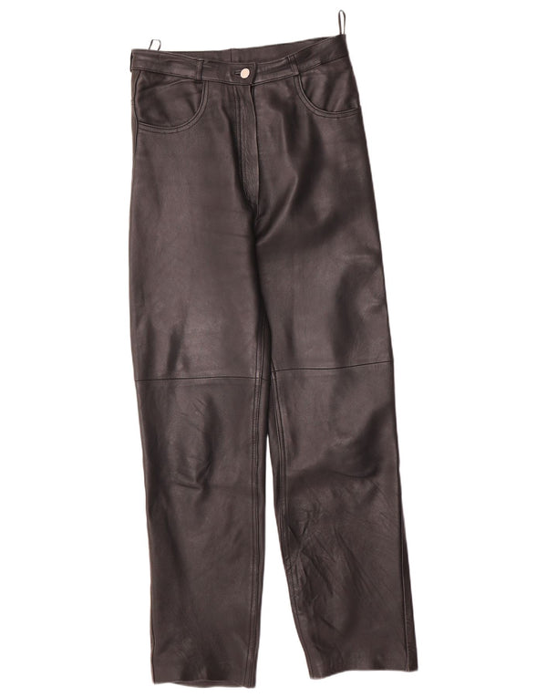 Γυναικείο ίσιο παντελόνι VINTAGE EU 40 Medium W28 L29 Μαύρο Δερμάτινο