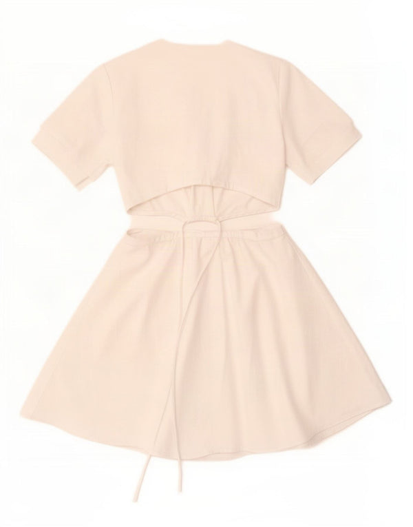 Zara Γυναικείο φόρεμα A-Line Cutout UK 6 XS Λευκό βαμβακερό