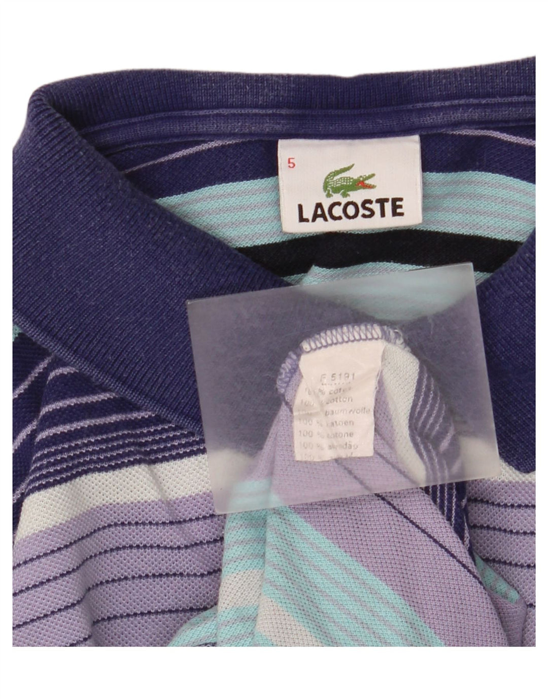 Ανδρικό μπλουζάκι πόλο Lacoste Νούμερο 5 Μεγάλο πολύχρωμο βαμβακερό ριγέ