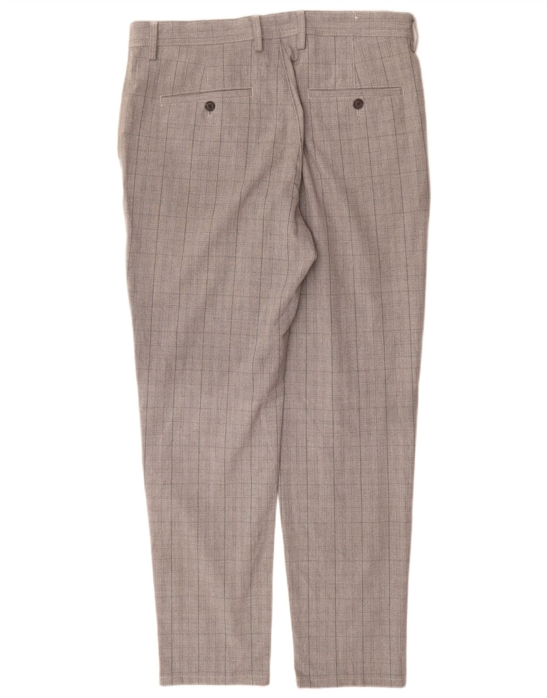 Zara Ανδρικό Slim παντελόνι Chino EU 42 Large W32 L30 Grey Check Polyester