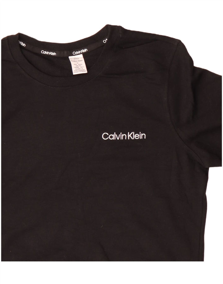 Γυναικείο φούτερ CALVIN KLEIN Jumper UK 14 Μεσαίο μαύρο βαμβακερό