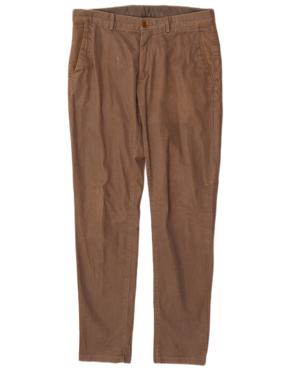 MASSIMO DUTTI Ανδρικό παντελόνι Chino με λεπτή εφαρμογή EU 40 Medium W31 L30 καφέ
