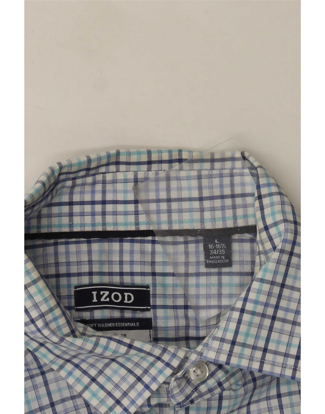 Ανδρικό πουκάμισο Izod Size 16 1/2 Large Blue Check Cotton