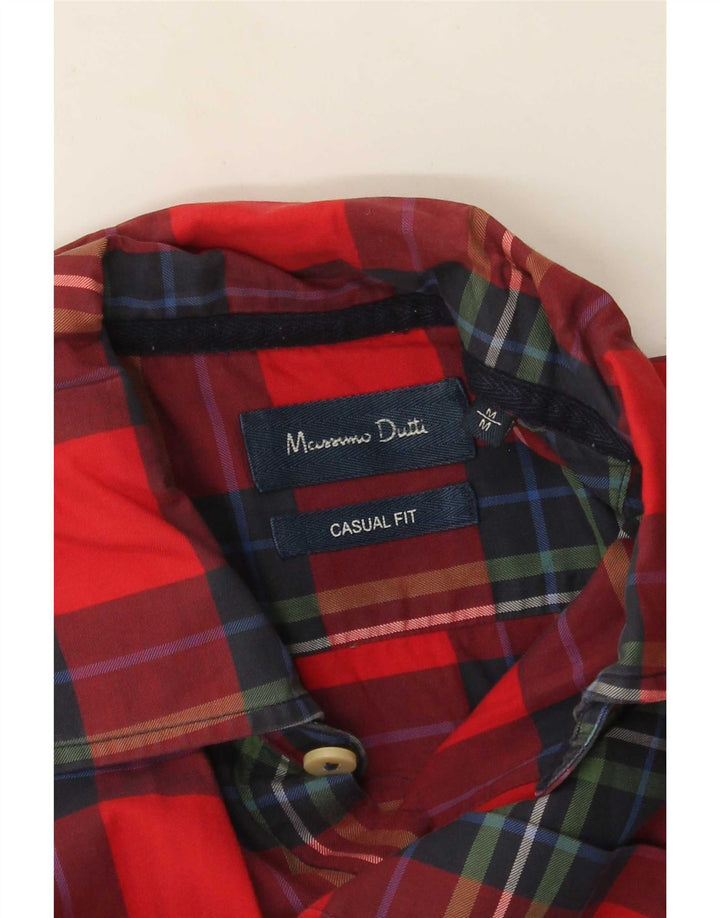 Ανδρικό πουκάμισο Massimo Dutti Casual Fit Μεσαίο κόκκινο καρό