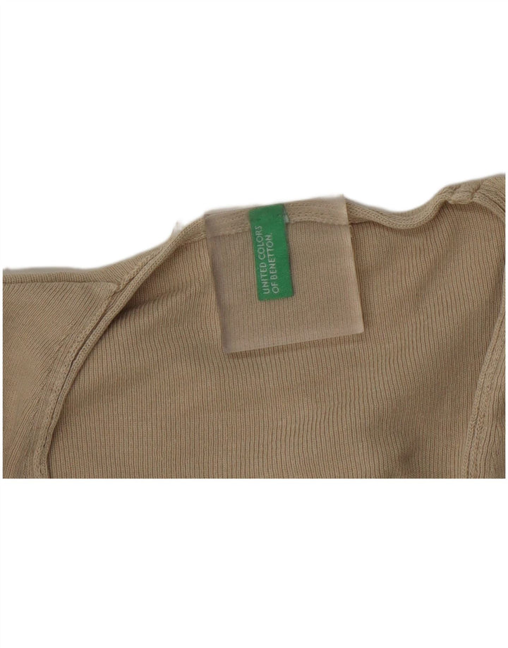 Benetton Γυναικείο πουλόβερ με λαιμόκοψη UK 8 Small Beige