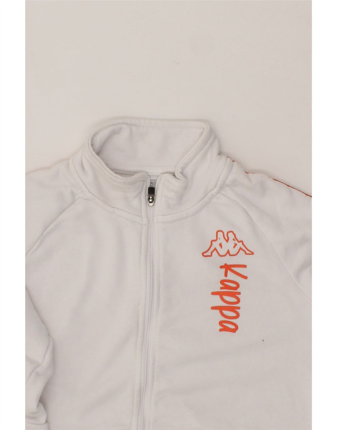 KAPPA Boys Graphic Tracksuit Top Jacket 9-10 Years White Polyester Vintage Kappa and Second-Hand Kappa from Messina Hembry 