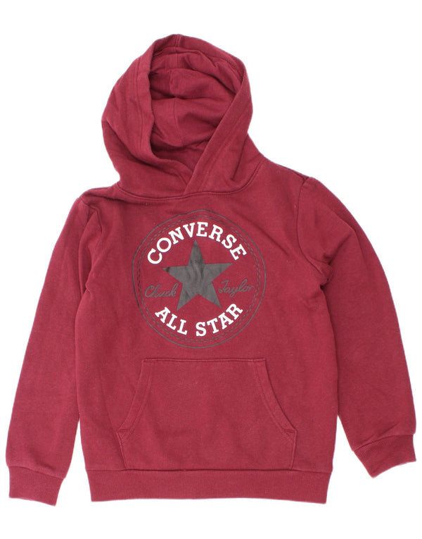 Converse Boys Chuck Taylor Graphic Hoodie Jumper 6-7 ετών Βουργουνδί βαμβάκι