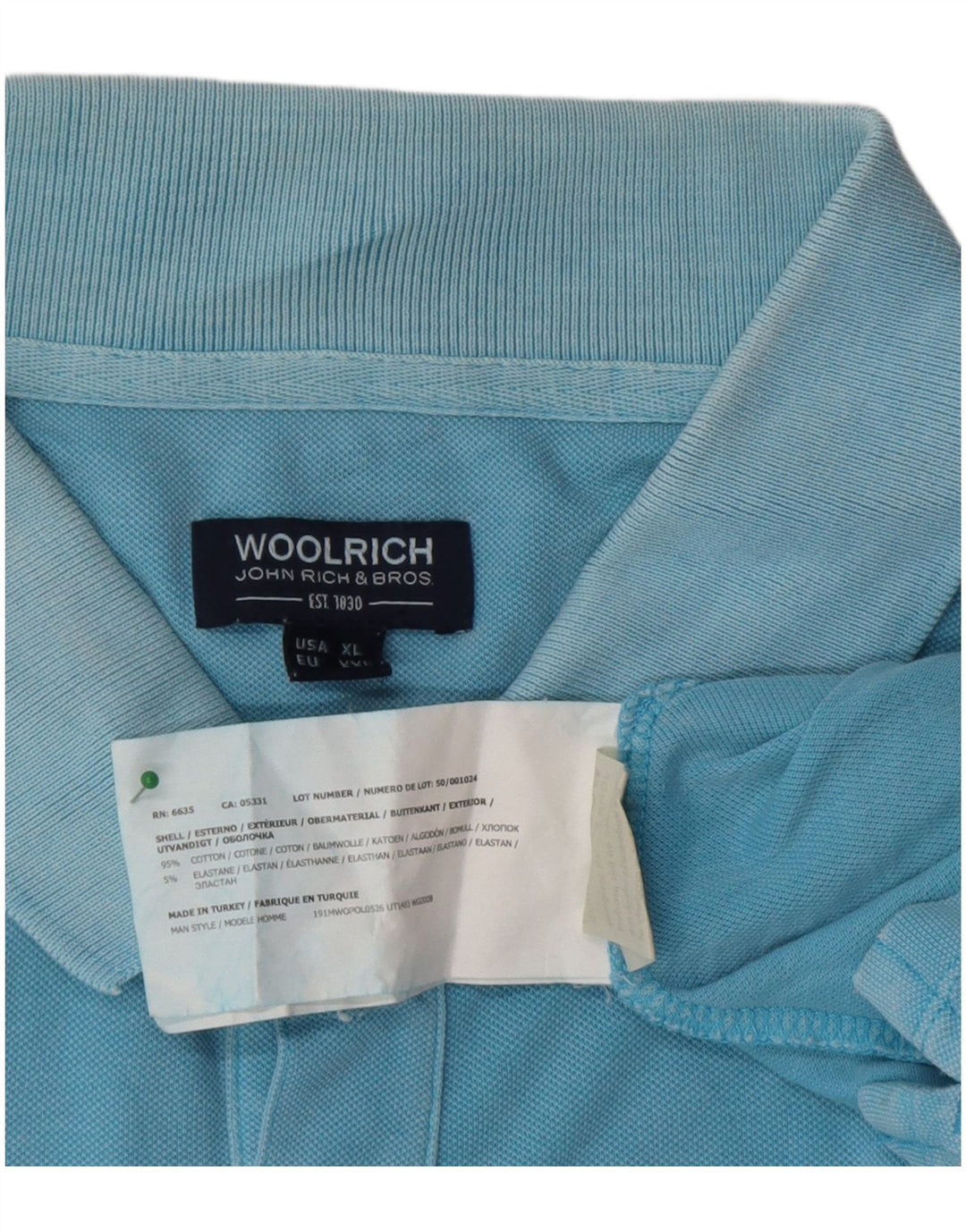 Woolrich Ανδρικό Πόλο Μπλουζάκι 2XL Μπλε βαμβακερό