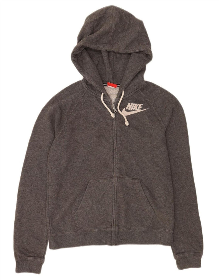 Γυναικείο πουλόβερ Nike με φερμουάρ UK 14 Βαμβακερό μεσαίο γκρι