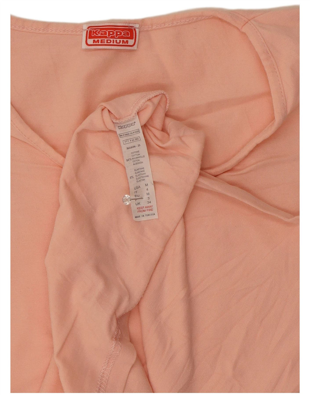 Kappa Γυναικείο T-Shirt Top UK 12 Medium Pink Cotton
