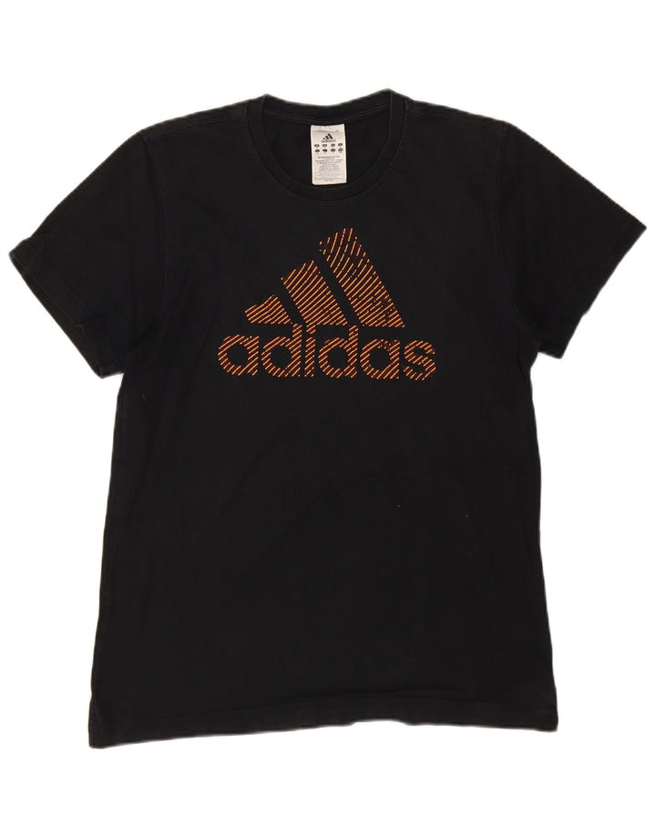 Ανδρικό γραφικό T-Shirt Adidas Top Μεσαίο μαύρο βαμβακερό