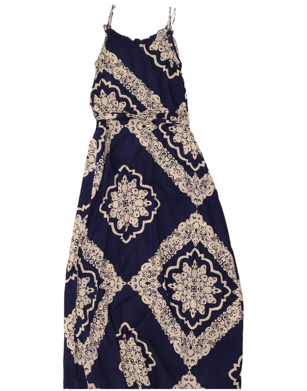 Tommy Hilfiger Γυναικείο βολάν Maxi Φόρεμα UK 12 Medium Navy Blue Paisley