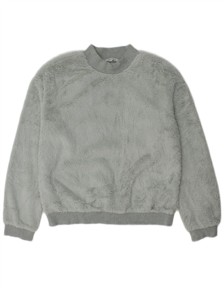 ZARA Womens Fleece Jumper UK 14 Medium Grey Polyester