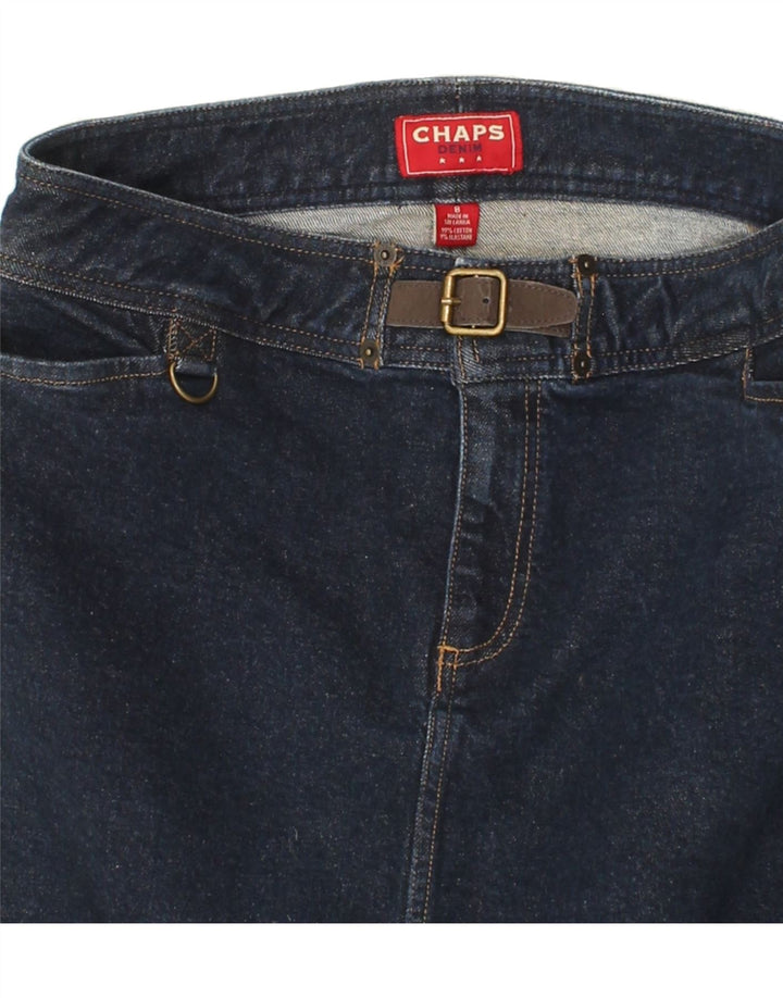 CHAPS Womens Denim Skirt US 8 Medium W32 Navy Blue Cotton Vintage Chaps and Second-Hand Chaps from Messina Hembry 